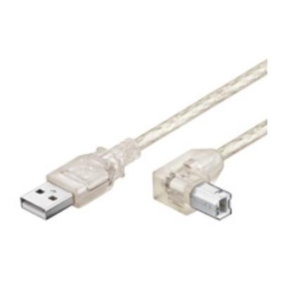 Wentronic câble usb 3.0 fiche a fiche b coudée 1m transparent