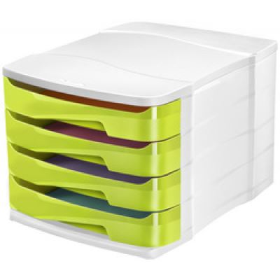 cep cep module de classement gloss, 4 tiroirs, bleu océan noir