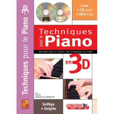 Méthodes et pédagogie PLAY MUSIC PUBLISHING MINVIELLE-SEBASTIA - TECHNIQUES POUR LE PIANO EN 3D CD + DVD Piano