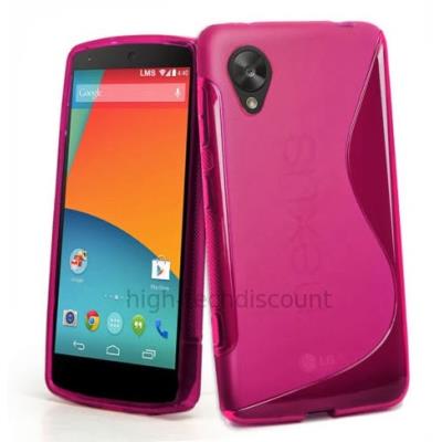 Housse etui coque pochette silicone gel pour Google Nexus 5 + film ecran - ROSE