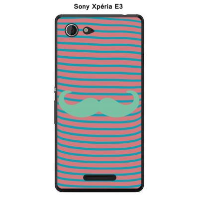 Coque Sony Xpéria E3 - Marinière Moustache - 3 Lucite Green