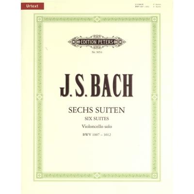 Partitions classique EDITION PETERS BACH JOHANN SEBASTIAN - 6 SOLO SUITES BWV 1007-1012 - CELLO Violoncelle