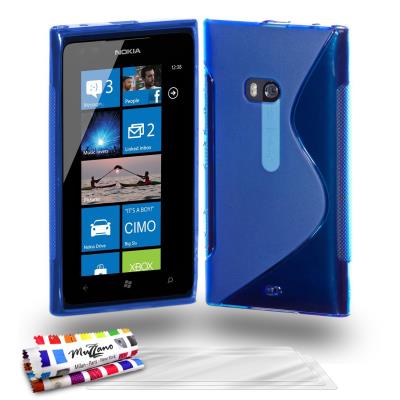 Coque Souple ORIGINALE Ultra Fine Bleu , Le S, Premium de MUZZANO pour NOKIA LUMIA 900 + 3 Protections Ecran , UltraClear, Pour NOKIA LUMIA 900