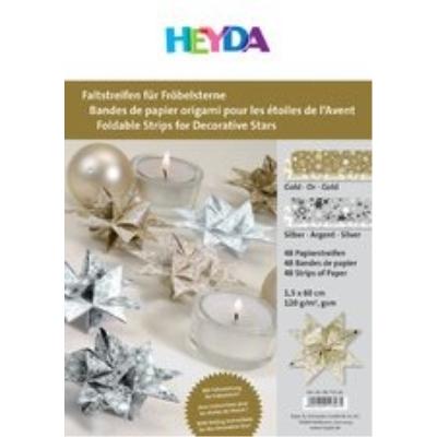 48 bandes de papier origami pour etoiles de lavent pour réaliser 12 étoiles - or argent heyda 204875526