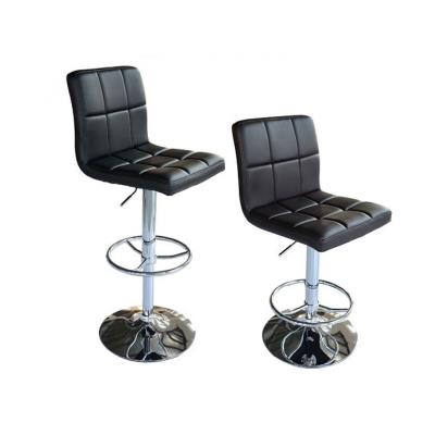 Paire de tabourets chaise de bar Simili Cuir Noir