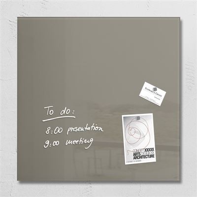 Sigel SI-GL118 Tableau magnétique en verre Artverum 480x480x15mm Taupe