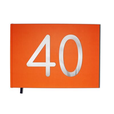 Livre d'or 40 ans - Anniversaire, Mariage, Retraite - Lettres chromées -100 pages - Qualité premium - Uttscheid Couleur :Orange Corail