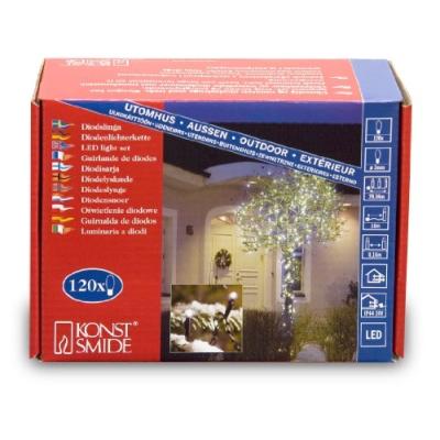 KONSTSMIDE 3612-200 GUIRLANDE 120 MICRO LED BLANC + CÂBLE NOIR 24 V