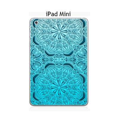 Coque Apple Ipad Mini design Mandala 2 rosaces bleu & bleu