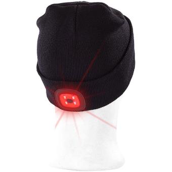 Bonnet avec lampe frontale LED USB Noir - Portwest