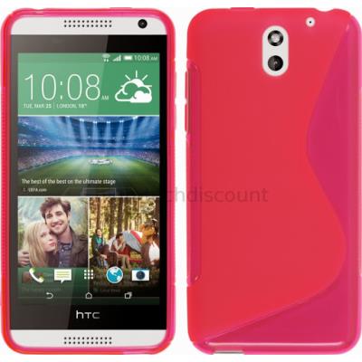 Housse etui coque silicone pochette gel fine pour HTC Desire 610 + film ecran - ROSE