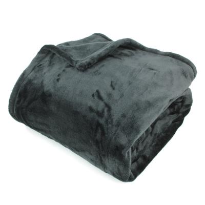 Couverture polaire 220x240 cm Microfibre 100% Polyester 320 g/m2 VELVET Noir