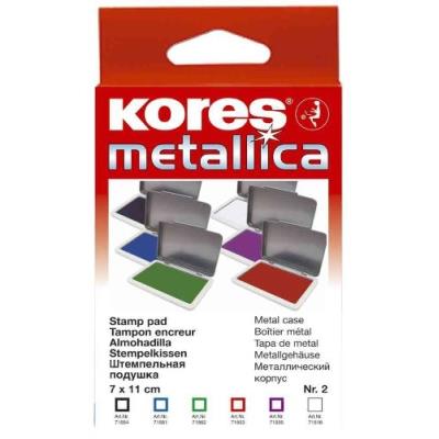 Kores - tampon encreur metallica, (l)110 x (p)70 mm, noir sf71554