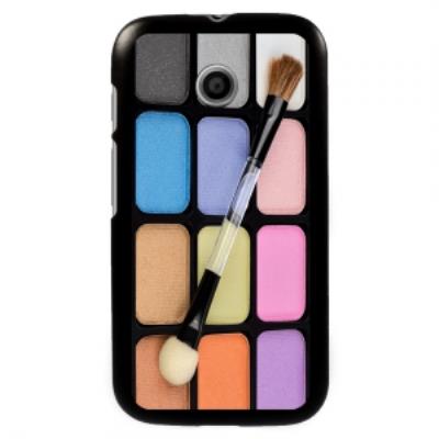 Coque noire pour Motorola Moto E motif palette de maquillage