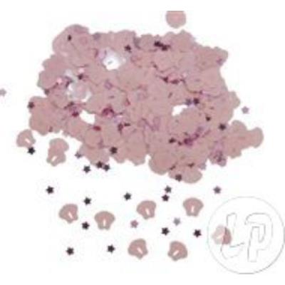 confettis de table pieds de bébé rose