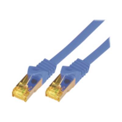 M-Cab - Cordon De Raccordement - Rj-45 (M) - Rj-45 (M) - 25 Cm - Sftp, Pimf - Cat 7 - Moulé, Sans Crochet, Sans Halogène - Bleu