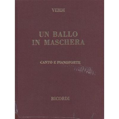 Partitions classique RICORDI VERDI G. - BALLO IN MASCHERA - CHANT ET PIANO Voix solo, piano