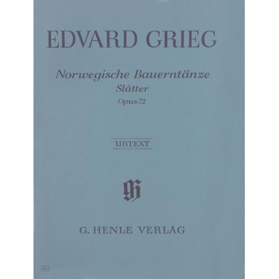 Partitions classique HENLE VERLAG GRIEG E. - NORWEGIAN PEASANT DANCES [SLATTER] OP. 72 - PIANO Piano