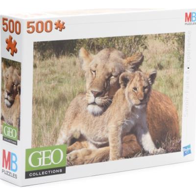 Mb - 357712 puzzle geo - lionne et lionceau 500 pieces