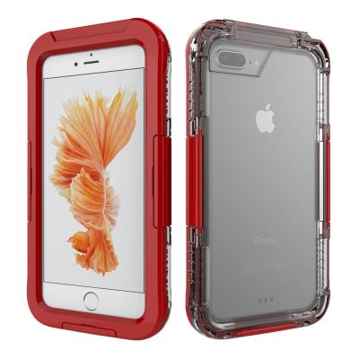 Coque silicone IP68 Fingerprint Identification étanche pour iPhone 7 plus 5.5 pouces - Rouge