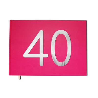 Livre d'or 40 ans - Anniversaire, Mariage, Retraite - Lettres chromées -100 pages - Qualité premium - Uttscheid Couleur :Rose Macaron