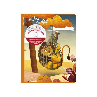 Cahier D'Ecriture Double Ligne - 17 x 22 cm - Le Lion Et Le Rat