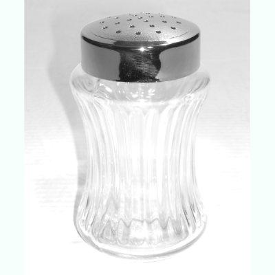 Sucrier poudreur verre couvercle chromé *