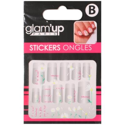 GLAM UP - Planche de Stickers Nail Art - Thème : Marguerite