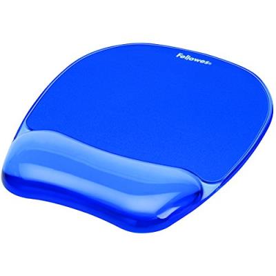Fellowes 91141 Tapis de Souris Repose-poignet Ergonomique Crystal Gel Bleu