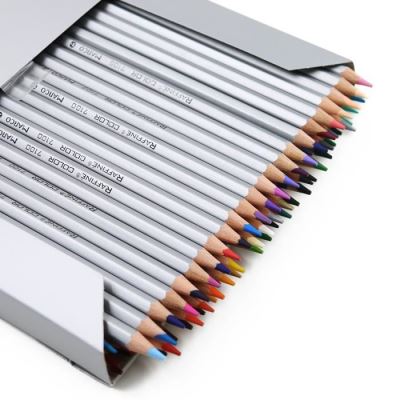 stylo de fusion pour coloriage pour adultes Wooden Colored Marco Crayons de couleur 48-color Bois naturel Pré-affûtée Crayons à papier avec taille-crayon 