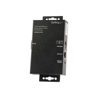StarTech.com 1-poort RS232 Seriële Ethernet Device Server - PoE Power Over Ethernet - apparaatserver