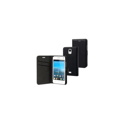 Muvit Slim S Folio - Flip cover voor mobiele telefoon - polycarbonaat - glad zwart - voor Huawei Ascend Y360