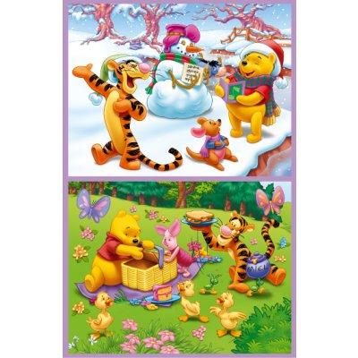 MB Jeux - Puzzle 2 x 25 pièces - Winnie l'ourson : La neige et le pique-nique
