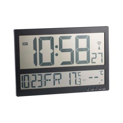 Horloge murale radio-pilotée avec thermomètre int./ext. XXL