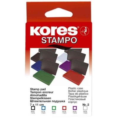 Kores - tampon encreur stampo, (l)110 x (p)70 mm, bleu sf71570