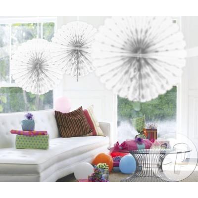 décoration éventail 45cm blanc