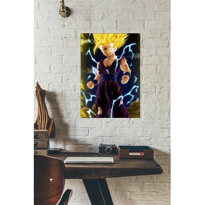 Cadre déco en plexiglas 21cm x 29.7cm épais. 3mm dbz dragon ball z san gohan super sayen 2