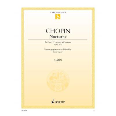 Partitions classique SCHOTT CHOPIN FREDERIC - NOCTURNE E FLAT MAJOR, OP. 9/2 OP. 9/2 - PIANO Piano