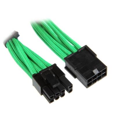 Bitfenix 6+2 pin pcie extension cable 45cm sleeved green black 4716779445596