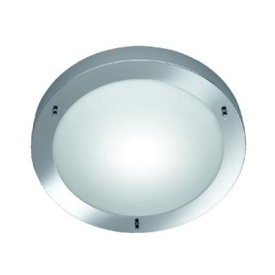 Plafonnier Rond Salle de Bain Condus Chrome et Verre Opale IP44 Trio Lighting