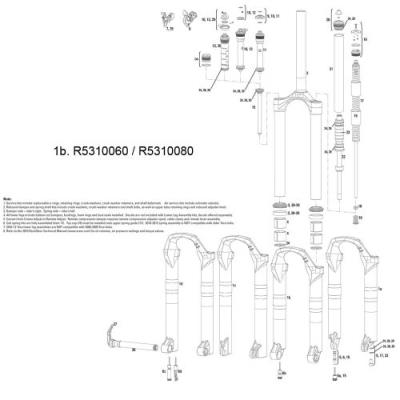 Rock shox monarch plus grand volume en kit blanches gris bleu 51 mm