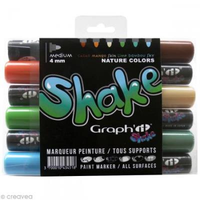 6 marqueurs Graph'it Shake Nature