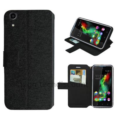 Housse etui coque pochette portefeuille pour Wiko Rainbow Lite 4G  - NOIR