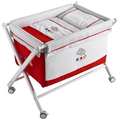 NAF-NAF - 30519 - MINI-BERCEAU COMPLET - BOIS + TEXTILE - BRODÉ HIPO