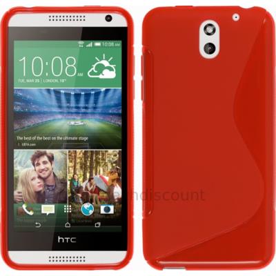 Housse etui coque silicone pochette gel fine pour HTC Desire 610 + film ecran - ROUGE