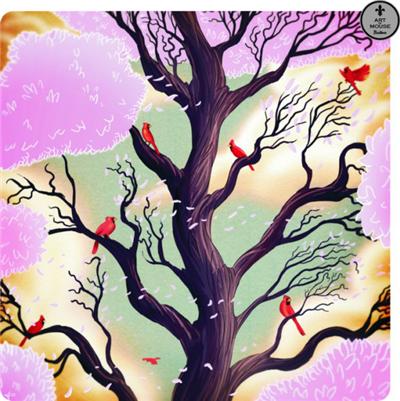 Tapis souris Bodino - SPRING TREE *