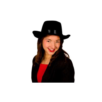 Chapeau Velours Brillant Noir