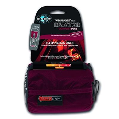 Sea to summit thermolite reactor + compact doublure de sac de couchage-noir rouge - 230 x 183 cm