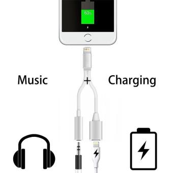 Adaptateur écouteur iPhone chargeur rapide USB + port jack AUX femelle vers  Lightning charge couleur blanc pour téléphones sans jack - Cdiscount  Informatique