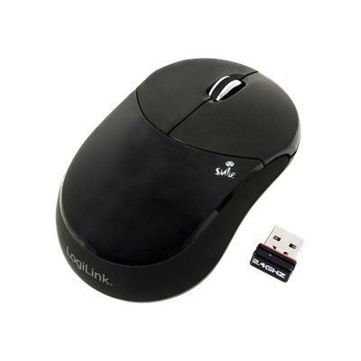 LogiLink Mini Smile - muis - 2.4 GHz - zwart